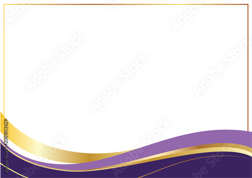 elegant premium certificate background design with violet gold curve