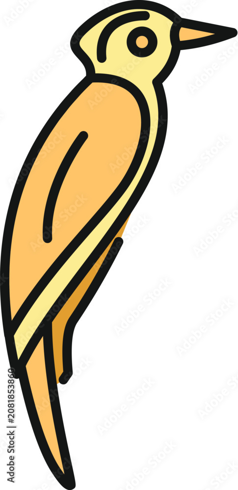 Fototapeta premium Stylized woodpecker vector illustration representing nature, wildlife, or outdoor concepts