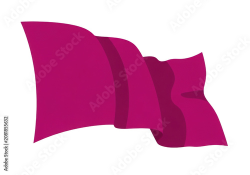 A flowing magenta banner waving in the wind during a celebration isolated on transparent background