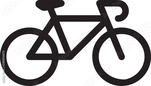 Black bicycle icon, bike symbol, cycling logo, vector illustration