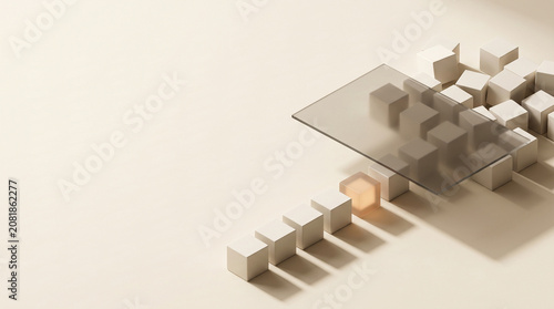 Minimalist AI semantic data pipeline graphic with clean knowledge embedding layers for enterprise RAG SaaS hero banner