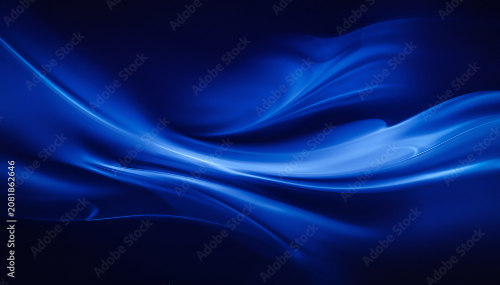Fototapeta premium Colors Blend in Wave Patterns of Blue in an Abstract Design With Smooth Lines and Curves