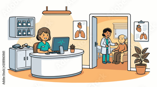 Doctor's office consultation with an elderly patient