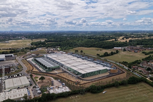 Modern Data Center Complex With Green Facade Near London, UK
