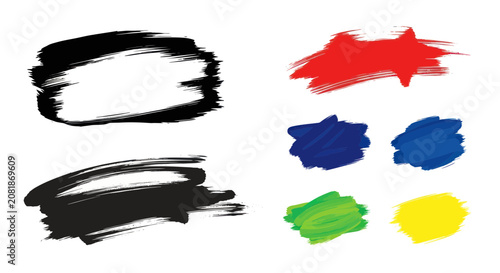 Tableau sur toile Colorful Brush Strokes and Shapes.
