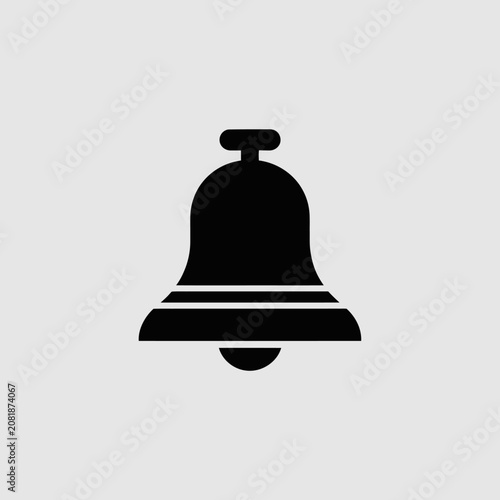 Obraz na plátně Classic black bell icon with clapper design.