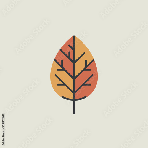 Foto Colorful autumn maple leaf with branching veins.