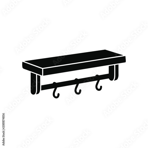 Φωτογραφία Black Over the Door Coat Rack.