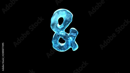 Liquid Water Bubble And Symbol Loop on Alpha Background