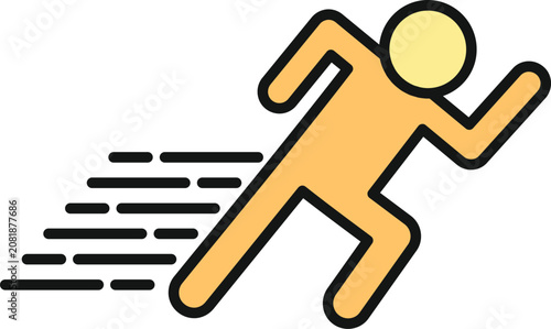 Photos Stick figure runner speeding forward, moving quickly