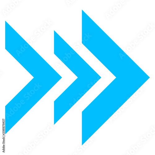Modern blue layered chevron arrow pointing right
