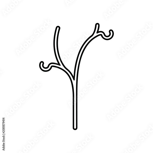 Simple black line drawing branch.