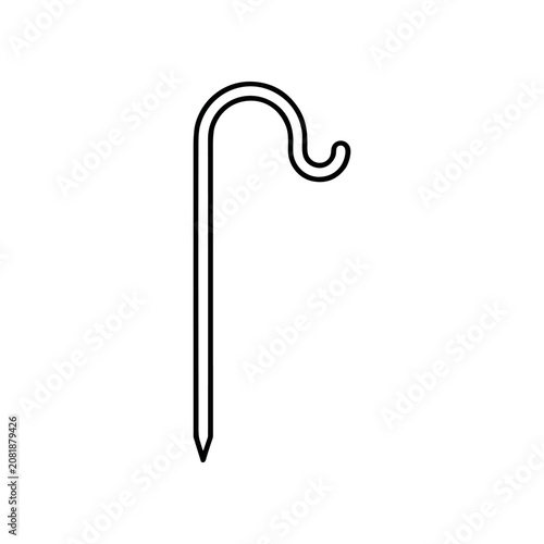 Close-up of a shepherds hook.