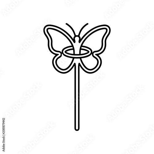 Butterfly on a stick figure.