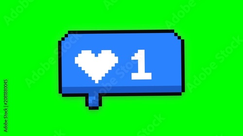 Pixel Art Like Counter Animation on Green Screen.