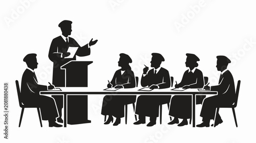 Silhouette of people in a meeting or conference