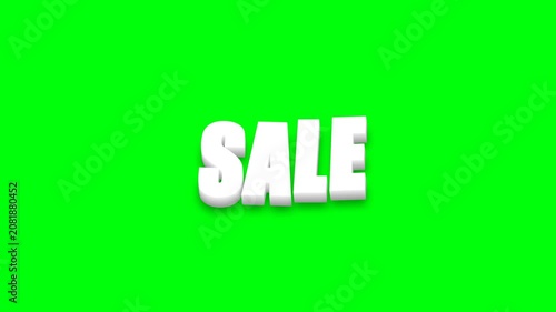 Sale Text on Green Screen for Promotional Video.