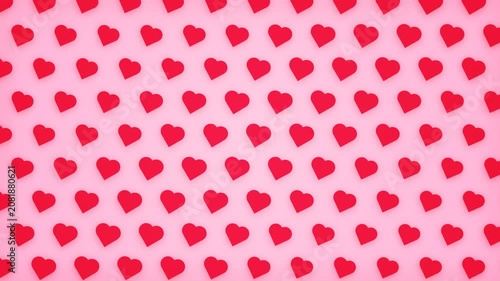 Valentines Day Background With Red Hearts On Pink.