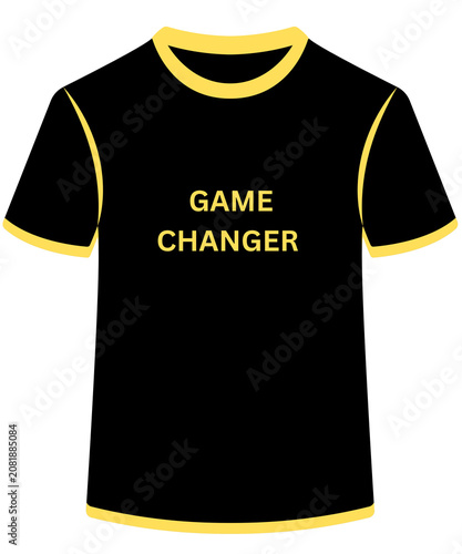 Cuadro en lienzo Game changer black yellow t-shirt design