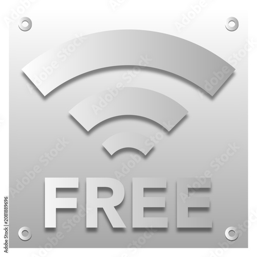 free wifi metal plate icon