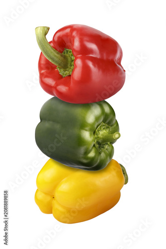 Red bell pepper isolated on a transparent background