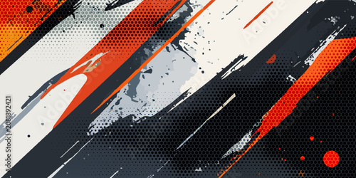 Obraz na plátně aggressive energetic paint strokes with splatter details vector eps 10