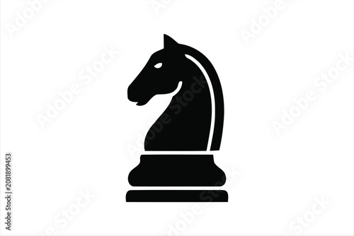 Canvas Print Black chess knight piece