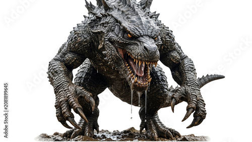 Foto Detailed monster creature with sharp claws and teeth on transparent background