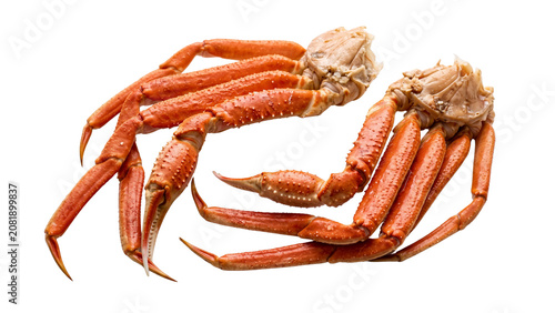 Tableau sur toile Red king crab legs with claws on transparent background