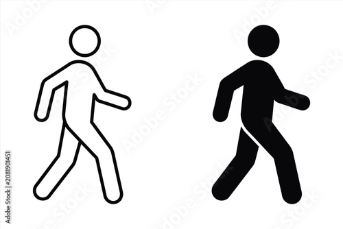 Walking person icon set