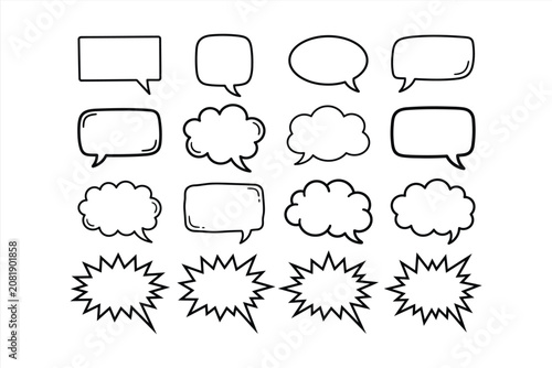 Collection of handdrawn speech bubbles
