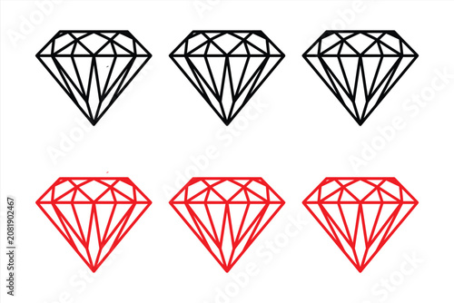 Set of diamond gemstone icons