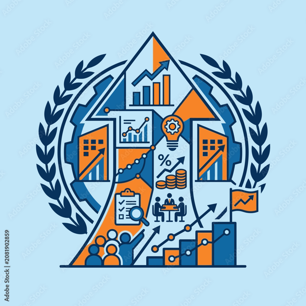Obraz premium Strategic Business Growth And Development Concepts Illustrated
