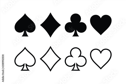 Set of playing card suit icons