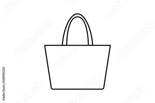 Simple line art icon of a tote bag