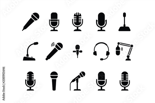 Collection of microphone icons