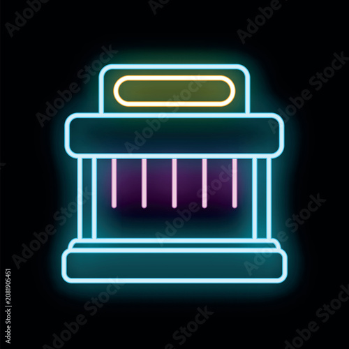 Tableau sur toile Bug zapper light trap icon glowing in neon colors for pest control