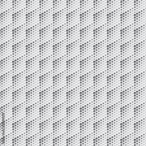 3d mosaic pattern made from hexagonal honeycomb shape, black and white vector illustration