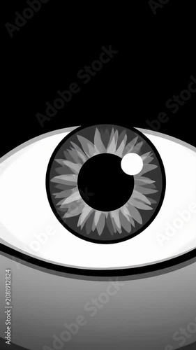 Stylized human eye illustration on black background
