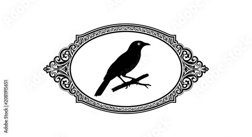 Black bird on a branch 2.