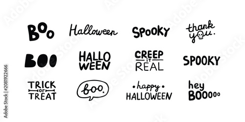 Bild auf Leinwand Set of Halloween greeting quotes lettering