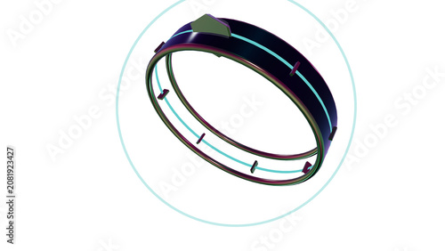 Valokuva Futuristic holographic smart ring with metallic luxury design concept isolated o