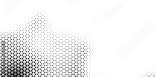 Triangle Shapes Vector Abstract Geometric Technology Background. Radial Composition Halftone Frame Triangular Retro Simple Pattern. Minimal Style Dynamic Tech Wallpaper