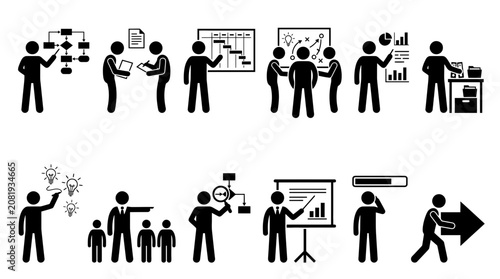 business people icon set