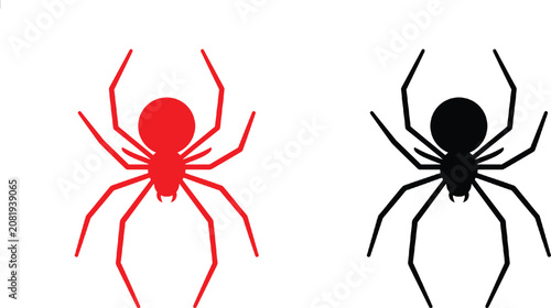 Bild auf Leinwand Spider Silhouette Vector Set in Red and Black Color Illustration for Halloween a