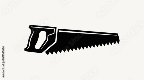 Cuadro en lienzo Minimalist hand saw icon featuring a traditional carpenter's handsaw