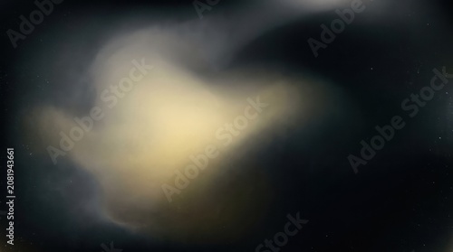 Light haze in dark sky, soft glow and mist