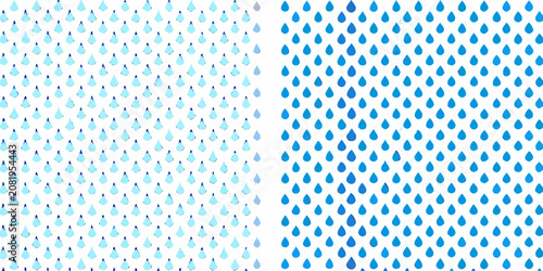 Bild auf Leinwand Repeating raindrop shapes a blue and teal vector pattern on white background