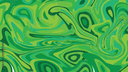 Bild auf Leinwand Psychedelic green liquid marble texture, abstract swirling malachite pattern vec