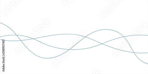 Digital graphical abstract background set. Curved thin wavy line background for artist. Flowing wavy stroke elements on white page. Thin line wavey background on isolated white background. EPS 10